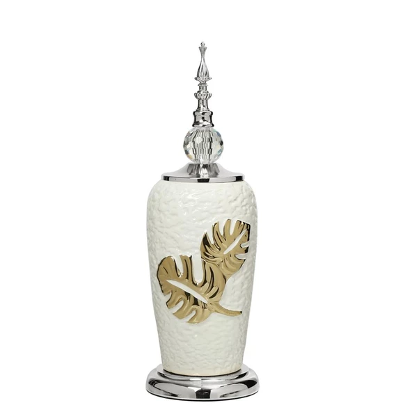 Vitale Silver  Beyaz Kapaklı Uzun Vazo Ak.Je0168 ürün görseli 1