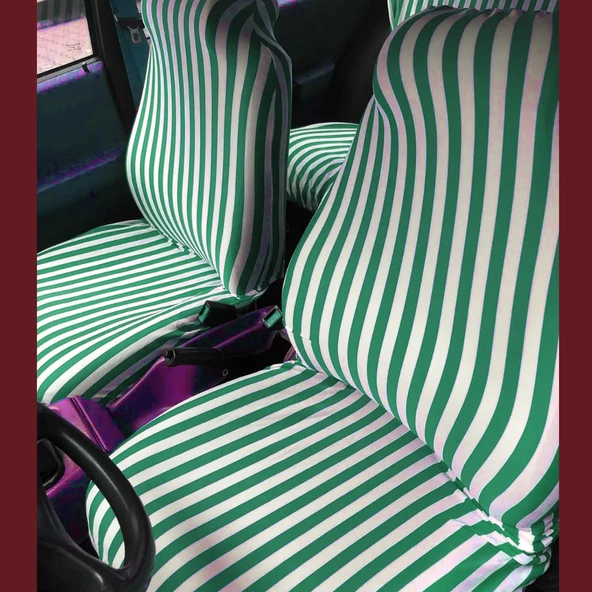 Yeşil Çizgili Servis Kılıfı - Zebra Desen Servis Kılıfı - 2