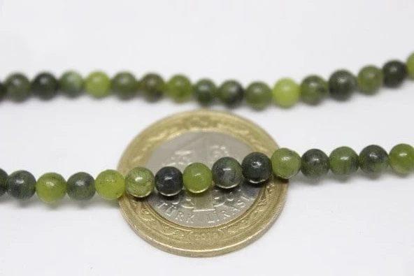 Yeşim Taşı Ela Quality YARIM Dizi 4mm (18cm uzunluğundadır) - Resim 3