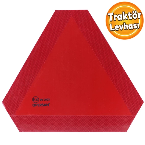 Traktör Reflektörü E37 Onaylı Üçgen Reflektörlü Fosforlu Alüminyum Levha (1 ÇİFT)