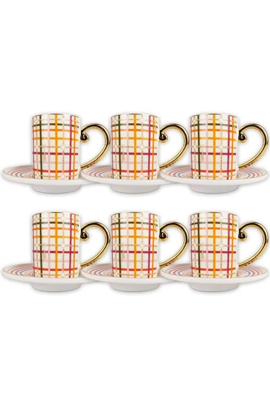 Digithome Kosova Porselen 6’lı Kahve Fincan Takımı - KGP-097 C320.049 - Resim 5