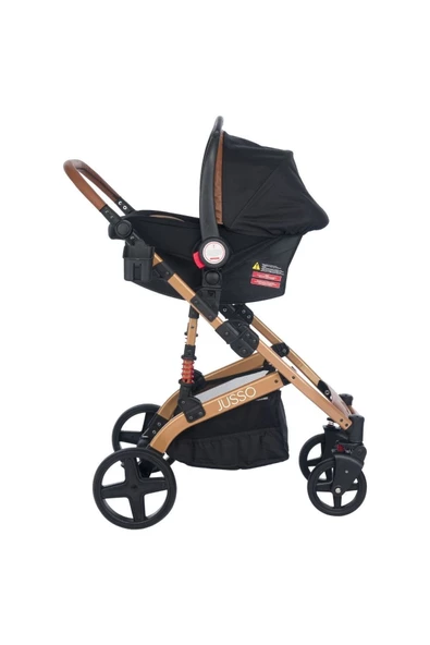 Jusso Pro Max Travel Sistem Bebek Arabası Gold Siyah - 7