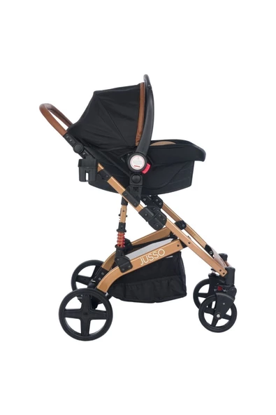 Jusso Pro Max Travel Sistem Bebek Arabası Gold Siyah - 6