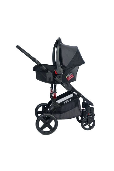 Jusso Pro Max Travel Sistem Bebek Arabası Siyah Füme - 3