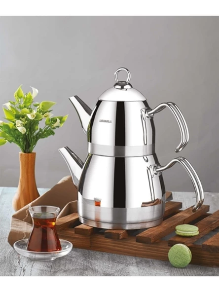 Kahramanlar KAH180 Roma Mini Platin Çaydanlık 0.65/1.20 Lt ürün görseli