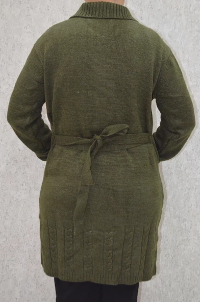 Fresh&Moda Kadın Yeşil Düğmeli Hırka - 3