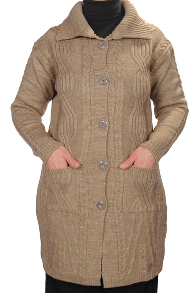 Kadın Siyah Düğmeli Hırka - 3