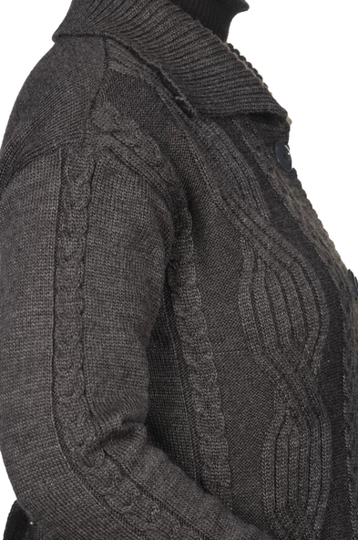 Kadın Siyah Düğmeli Hırka - 12