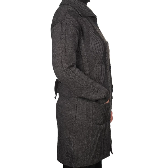 Kadın Füme Düğmeli Hırka - 2