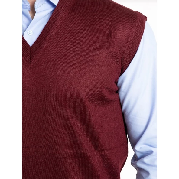 Erkek Siyah V Yaka İnce Yün Triko Örgü Baba Süveter - 6