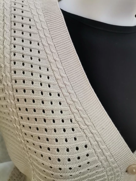 Kadın Krem Merserize Yelek (37286206) - 4