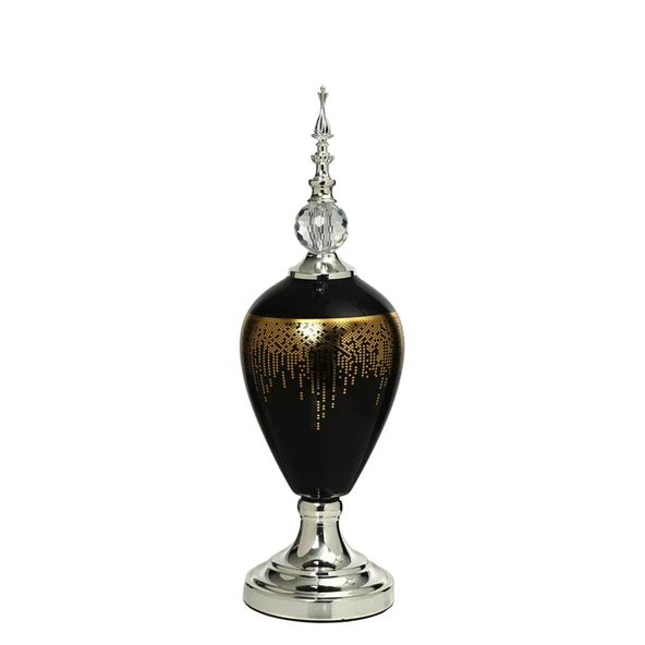 Vitale Amber Silver Kapaklı Vazo 54 cm AK.JE0010