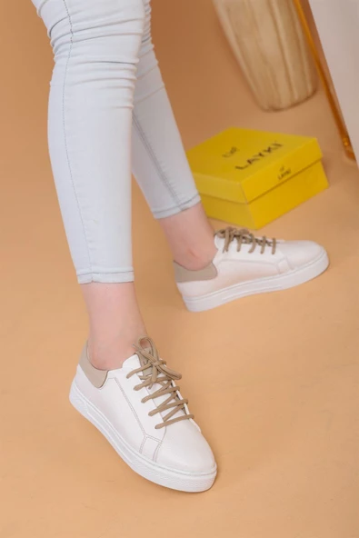 Rocc Beyaz Bej Kadın Spor Ayakkabı - 5