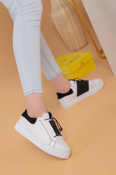 Alvaro Beyaz Siyah Renkli Sneaker - 5