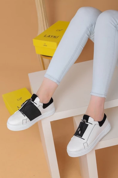 Alvaro Beyaz Siyah Renkli Sneaker - 2