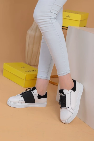 Alvaro Beyaz Siyah Renkli Sneaker - 8