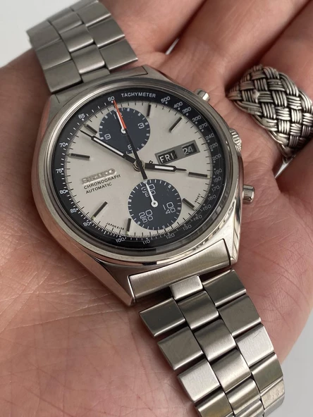 Seiko Panda 40mm Çelik Kordon Erkek Kol Saati 6138-8020 2.El - 4
