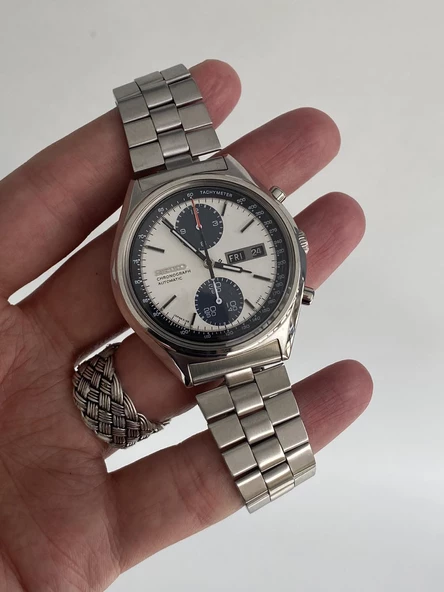 Seiko Panda 40mm Çelik Kordon Erkek Kol Saati 6138-8020 2.El - 6