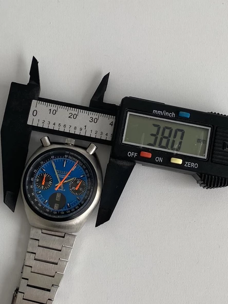 Citizen Bullhead 38mm Çelik Kordon Erkek Kol Saati 67-9143 Mavi 2.El - Resim 7