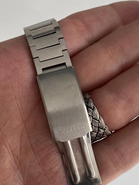 Citizen Bullhead 38mm Çelik Kordon Erkek Kol Saati 67-9143 Mavi 2.El - Resim 5