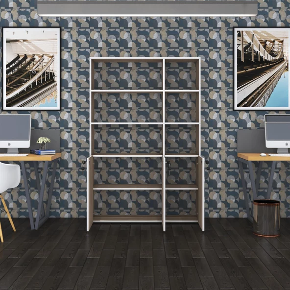 Kenzlife klasör dolabı kilitli alpdem crd 175*120*30 klasörlük kitaplık ofis arkalıksız - Resim 3