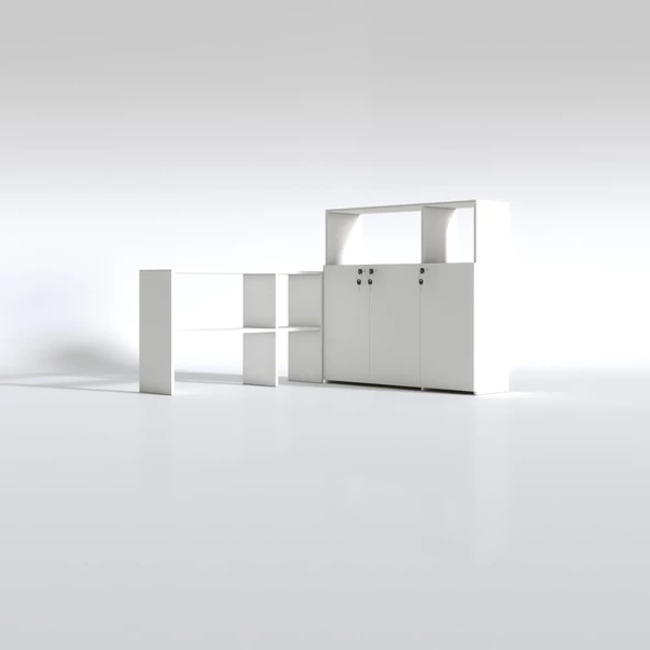 Kenzlife klasör dolabı kilitli alpdem byz 175*120*30 klasörlük kitaplık ofis arkalıksız - Resim 4