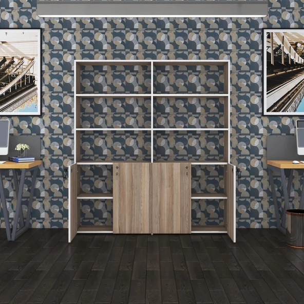 Kenzlife klasör dolabı kilitli ılgar crd 175*160*30 klasörlük kitaplık ofis arkalıksız - 3