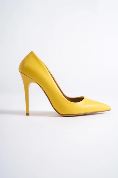 Lapita Sarı İnce Yüksek Topuklu Stiletto - Resim 2