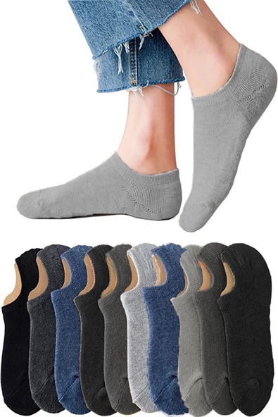 10lu Erkek Bambu Dikişsiz Görünmez Sneaker Çorap Yumuşak Kaliteli - 3