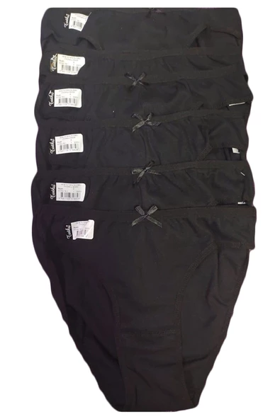 Kadın Fiyonklu İnce Bel Düz Bikini Külot Pamuklu Rahat - 4