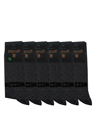 Gönültaş 6lı Erkek Bambu Soket Çorap Asorti Mevsimli Uzun Çorap - 9