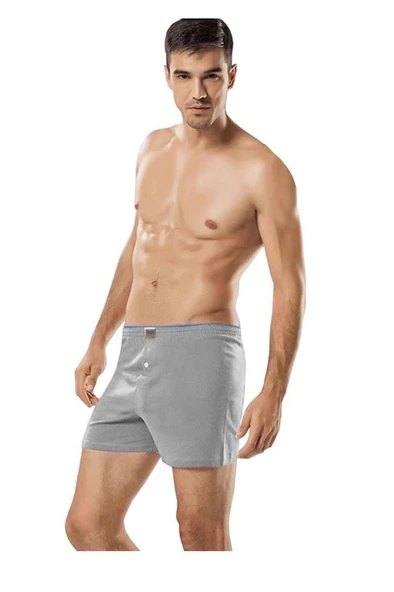 Tutku İç Giyim Pamuklu Penye Düğmeli Erkek Boxer 4lü Paket - 5