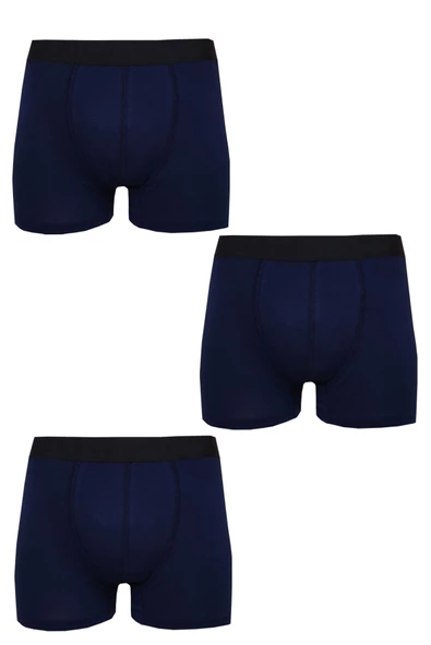 3lü Erkek Likralı Modal Boxer Düz Pamuklu Premium Kaliteli Külot - 5