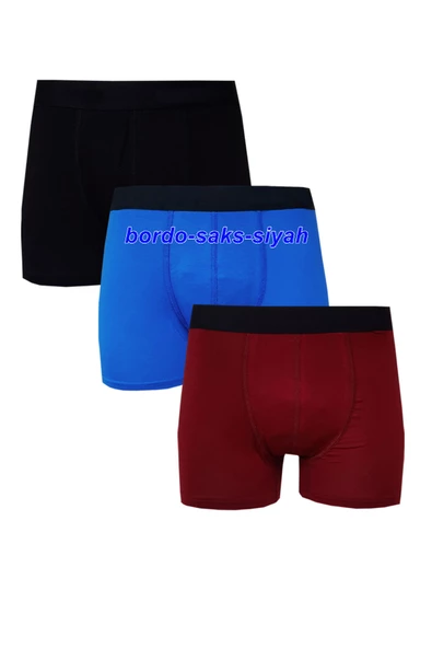 3lü Erkek Likralı Modal Boxer Düz Pamuklu Premium Kaliteli Külot - 4