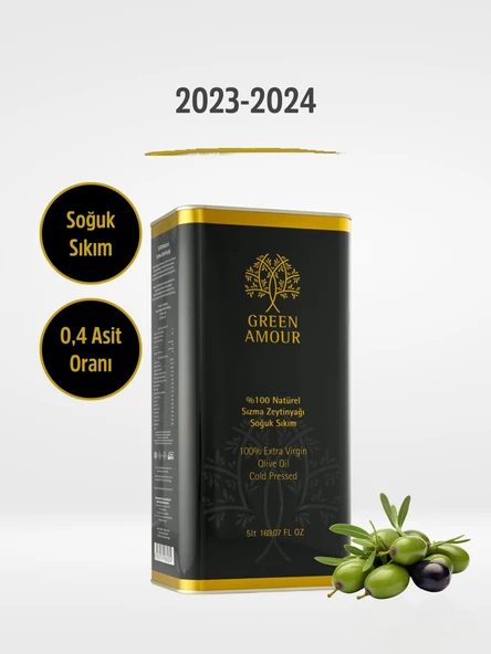 Soğuk Sıkım %100 Natürel Sızma Zeytinyağı Düşük Asit -5 Litre