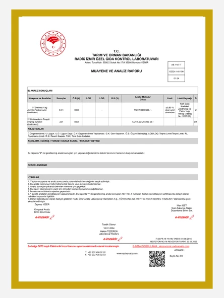 Soğuk Sıkım %100 Natürel Sızma Zeytinyağı Düşük Asit -5 Litre - 2