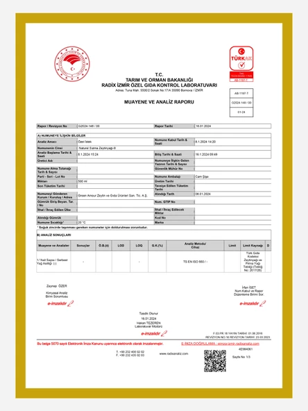 Green Amour 6 Litre %100 Naturel Sızma Zeytinyağı - 2