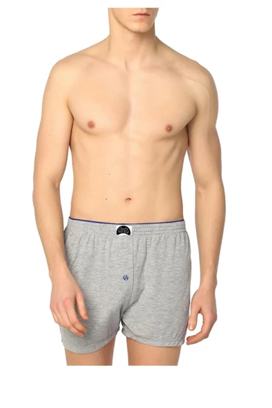 Gümüş İç Giyim Düğmeli Erkek Boxer 3 lü Paket - 3