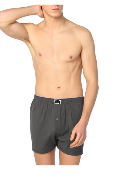 Gümüş İç Giyim Düğmeli Erkek Boxer 3 lü Paket - 2