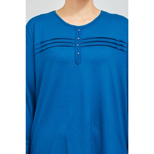 Kadın Kiremit Likralı Orta Yaş Anne Penye Bluz - 11