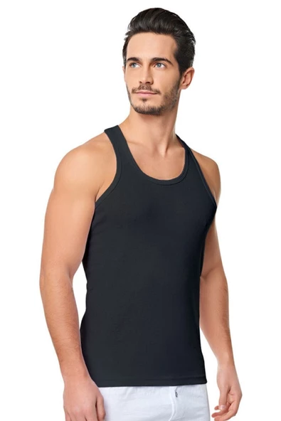 6 lı Erkek Rambo Sporcu Atlet Siyah Beyaz Gri - 7