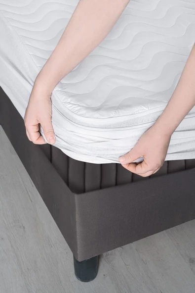 120X200 Sıvı Geçirmez Kapitoneli Tek Kişilik Alez Fitted Pamuklu - 3