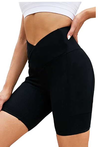 Kadın Yüksekbel Toparlayıcı Sporcu Dizüstü Tayt V Kemer Yoga 4112 - 4