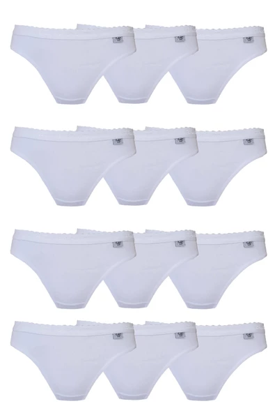 Tutku Kadın Bikini Külot Pamuklu Renkli İç Çamaşırı 12li Paket - 4