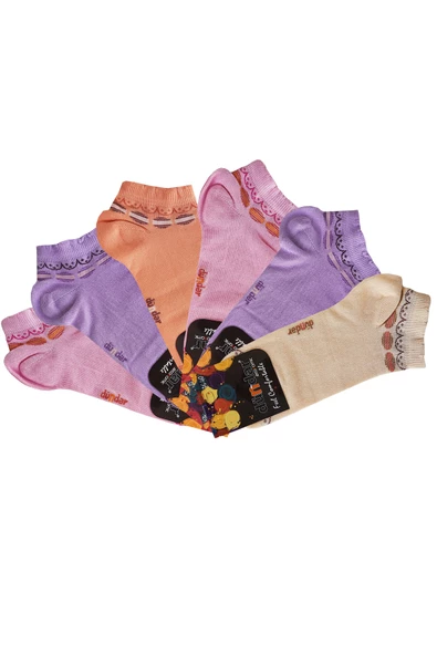 Dündar 6lı Kadın Kısa Patik Çorap Soft Renk Pamuklu Ekonomik - 2