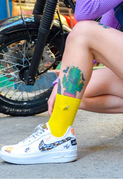 6lı Unisex Meyveli Soket Çorap Pamuklu Neşeli Ekonomik Spor - 8