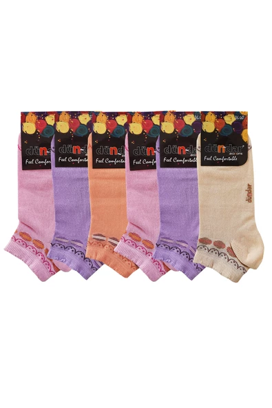 Dündar 6lı Kadın Kısa Patik Çorap Soft Renk Pamuklu Ekonomik - 3