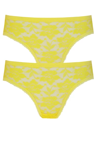 2li Kadın Önü Dantel Bikini Arkası Düz İnce Lastik Ekonomik - 3