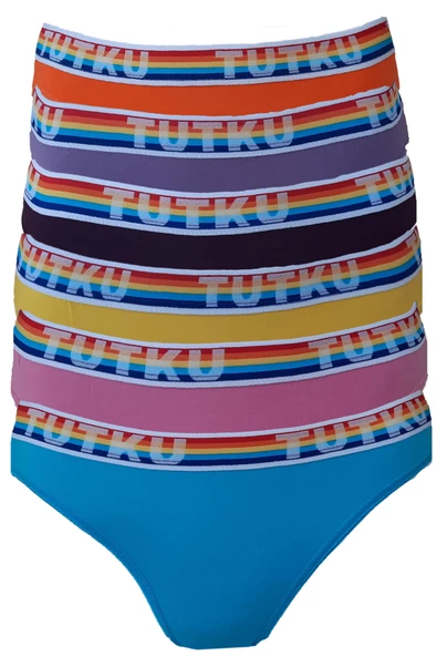 Tutku Kadın Bikini Külot Pamuklu Renkli İç Çamaşırı 6'lı Paket - 2