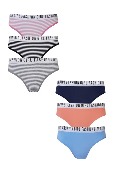 6lı Kadın Fashion Bikini Külot Pamuklu İç Çamaşırı - 2